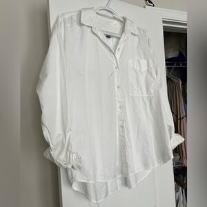 American Eagle Outfitters White Casual Button Down Shirt